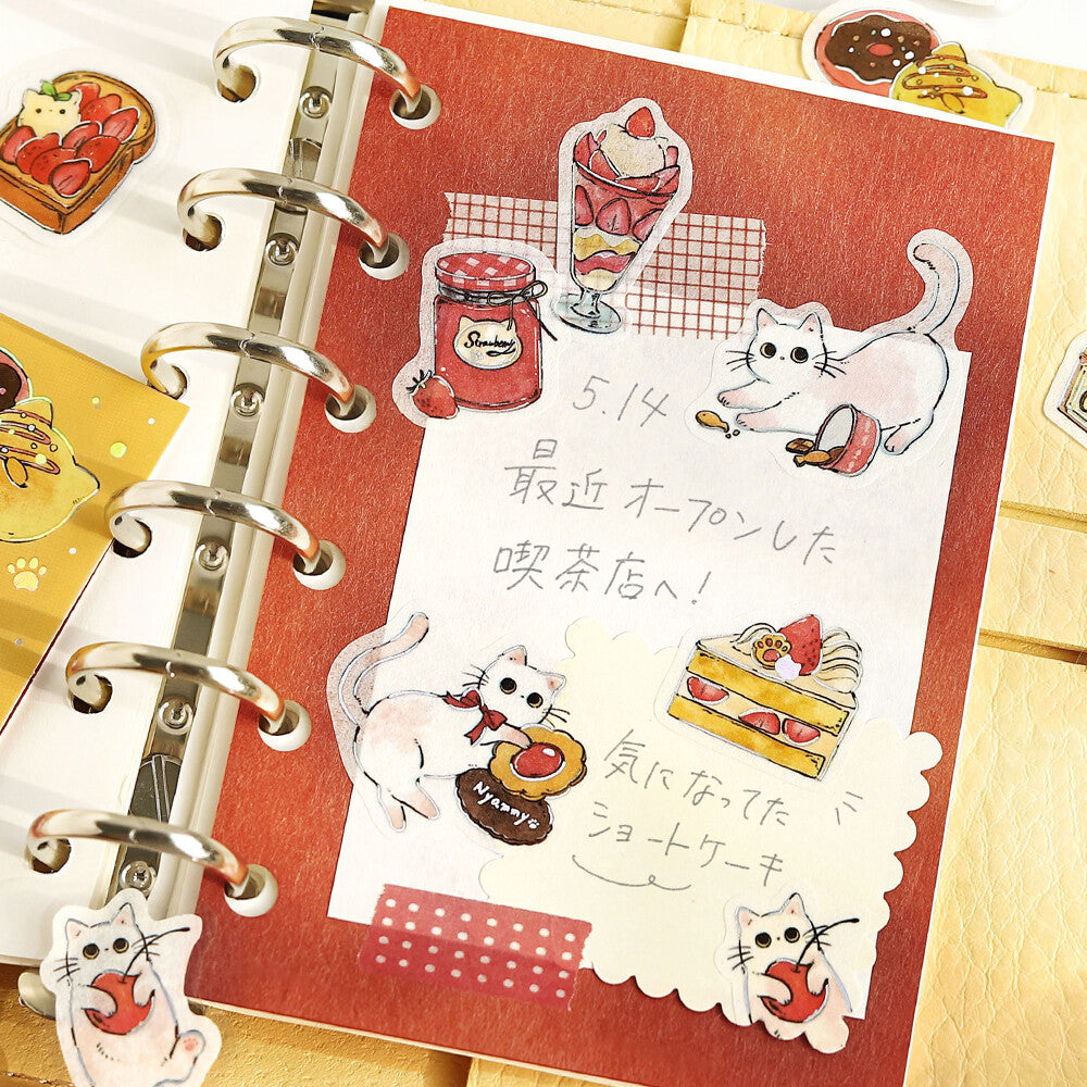 BGM - Flake Stickers - Welcome, Meow! - Shiro Neko Cafe (White Cat Cafe)