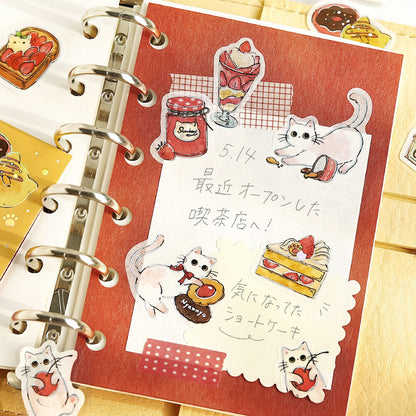 BGM - Flake Stickers - Welcome, Meow! - Shiro Neko Cafe (White Cat Cafe)