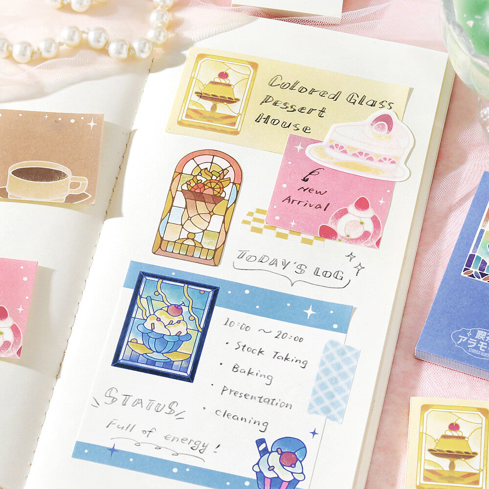 BGM - Memono Memo Pad Set - Cafe A La Mode Stained Glass