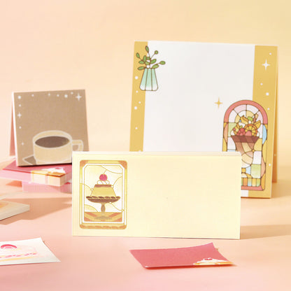 BGM - Memono Memo Pad Set - Cafe A La Mode Stained Glass