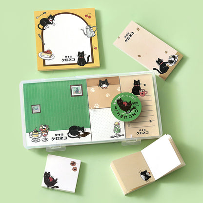 BGM - Memono Memo Pad Set - Kuroneko Cafe (Black Cat Cafe)