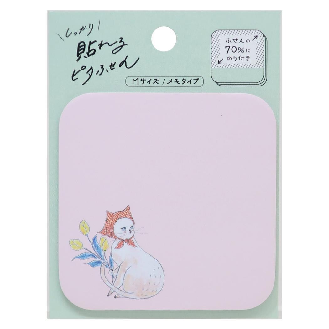 Memo-Style Sticky Notes M - Tocorocomugi - Loving Tulip Kitty