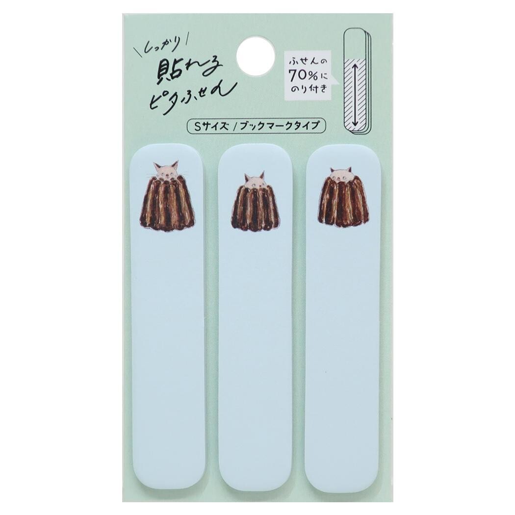 Small Bookmark-Style Sticky Notes - Tocorocomugi - Hide-and-Seek Canelé Kitty