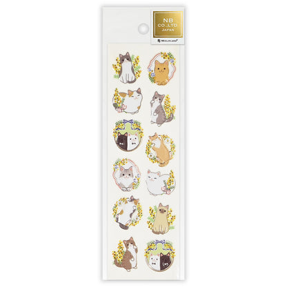 Bijou Seal Stickers - Cat and Mimosa