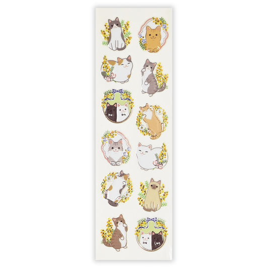 Bijou Seal Stickers - Cat and Mimosa