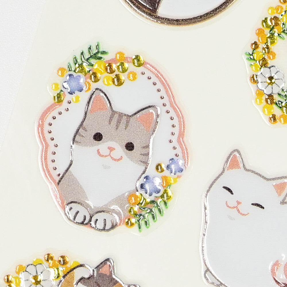 Bijou Seal Stickers - Cat and Mimosa