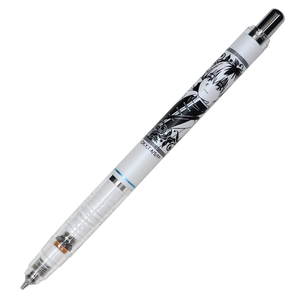 Pencil with a black and white design of Stark from Frieren: Beyond Journey's End on a white background.