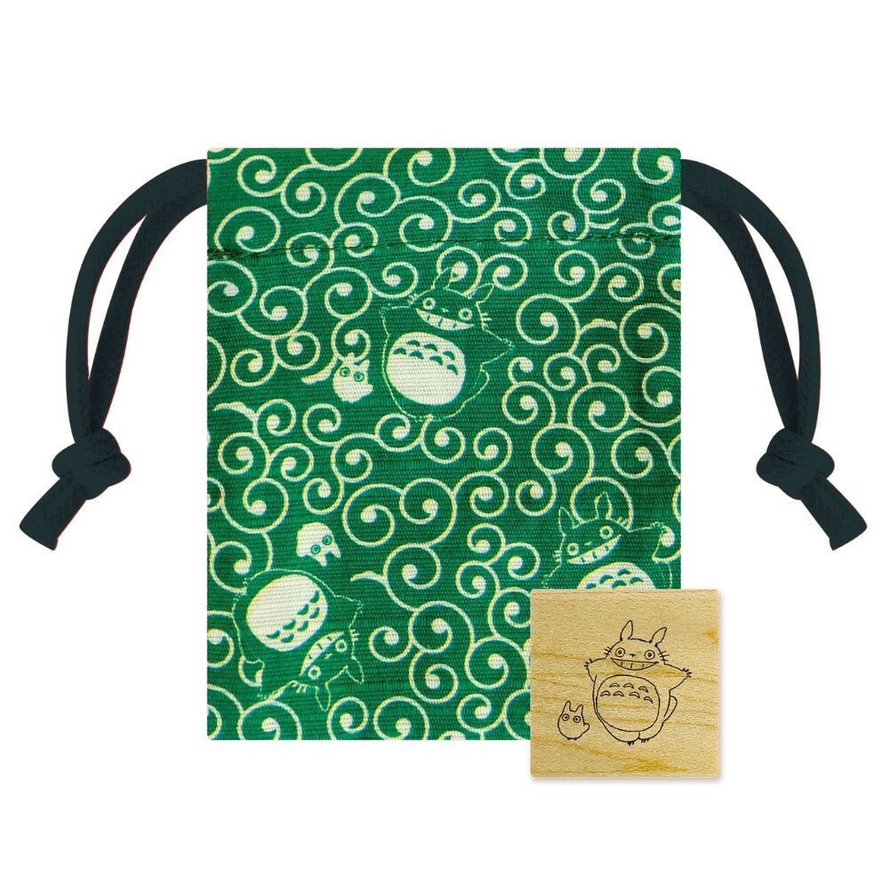 Beverly x Studio Ghibli - Drawstring Bag and Rubber Stamp - My Neighbor Totoro - Totoro and Mini Totoro (Arabesque Pattern)