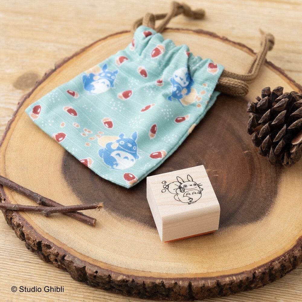Beverly x Studio Ghibli - Drawstring Bag and Rubber Stamp - My Neighbor Totoro - Medium Totoro and Acorns