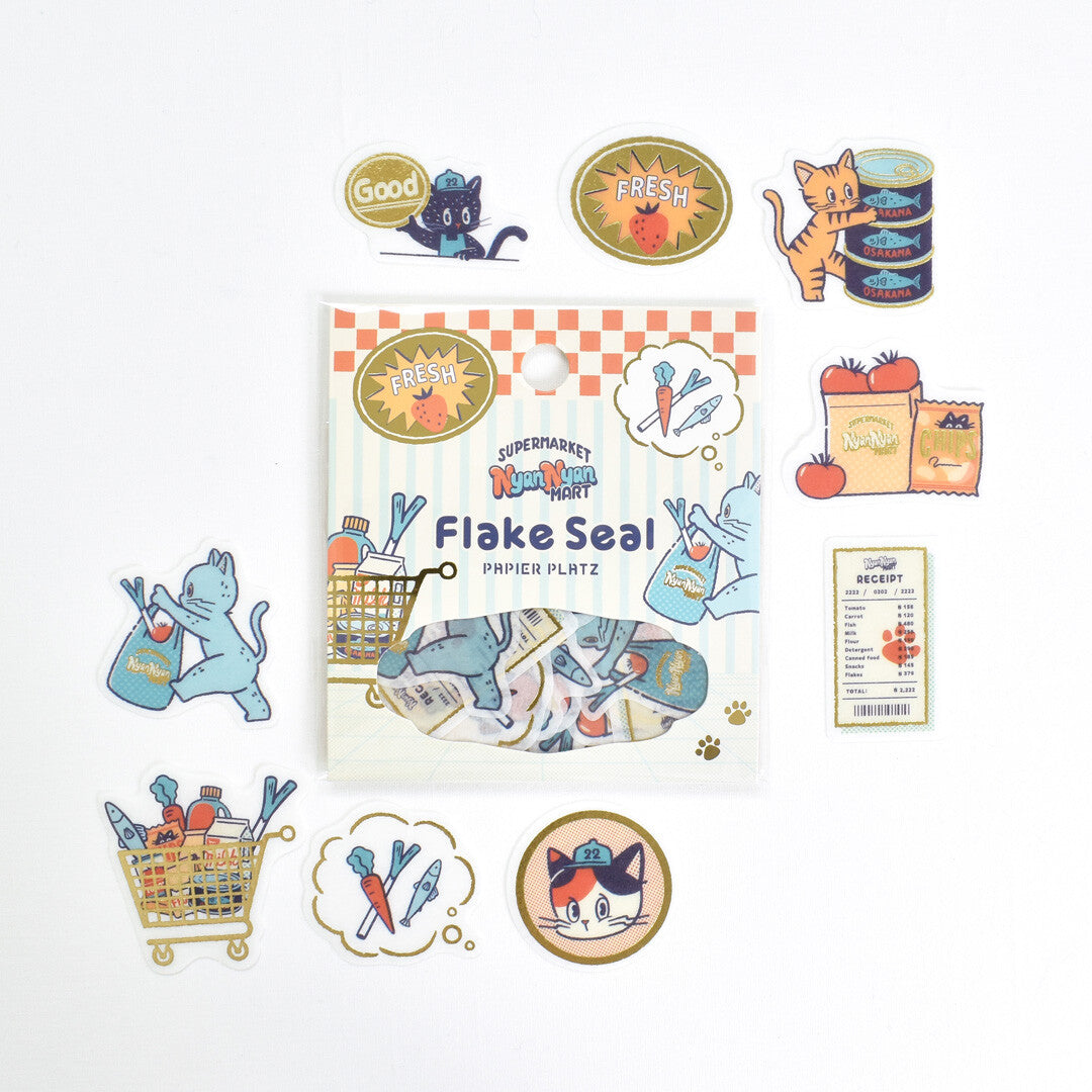 OB1TOY x Papier Platz - Supermarket Series NyanNyan Mart - Flake Stickers - Weekday