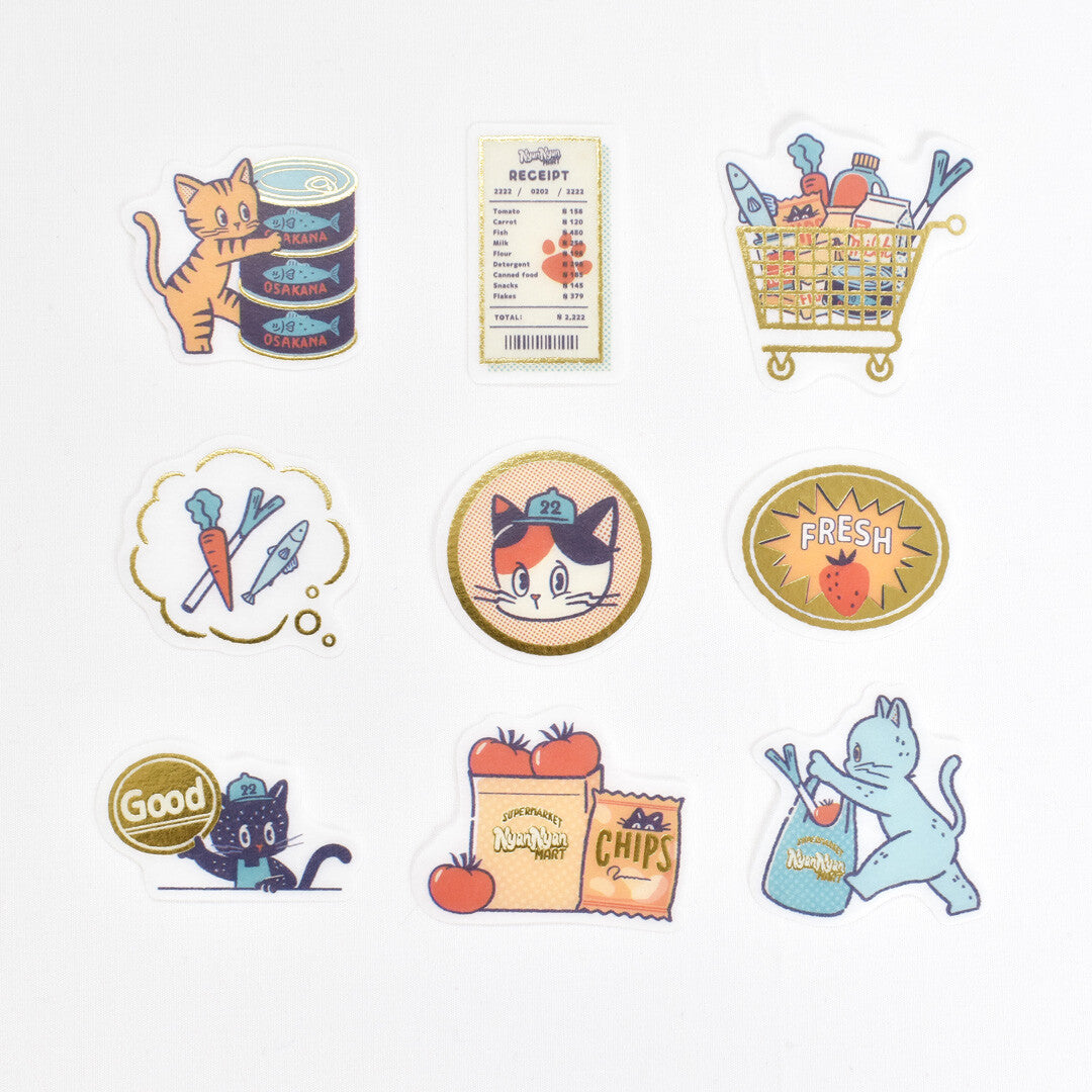 OB1TOY x Papier Platz - Supermarket Series NyanNyan Mart - Flake Stickers - Weekday