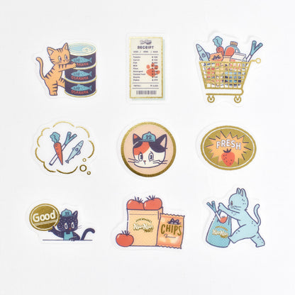 OB1TOY x Papier Platz - Supermarket Series NyanNyan Mart - Flake Stickers - Weekday