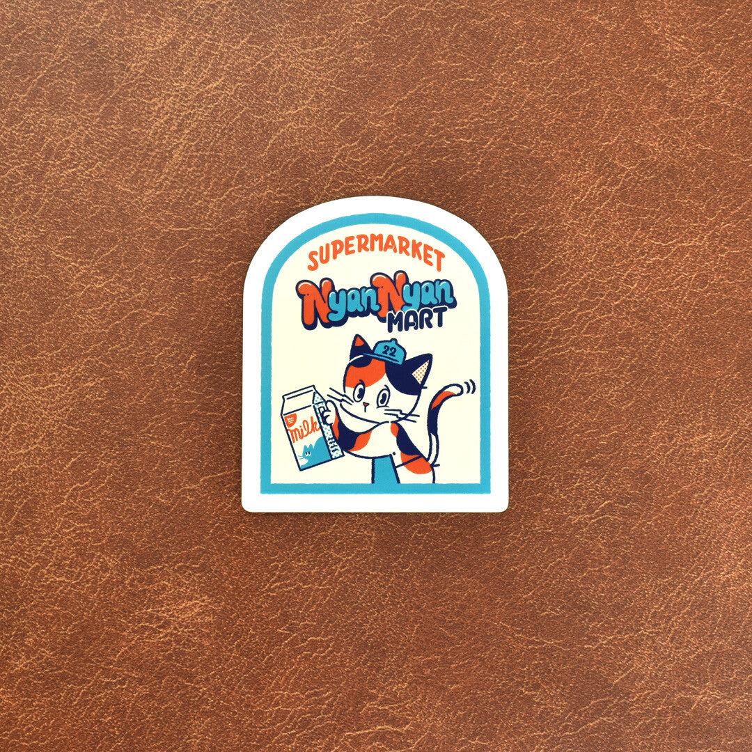 OB1TOY x Papier Platz - Supermarket Series NyanNyan Mart - Die-Cut Sticker - At Work