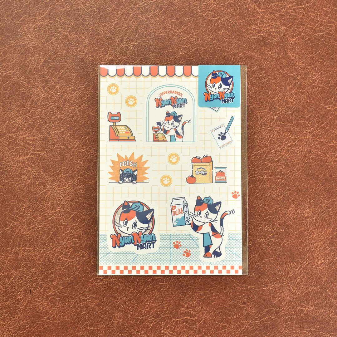 OB1TOY x Papier Platz - Supermarket Series NyanNyan Mart - Sticker Sheet - Staff