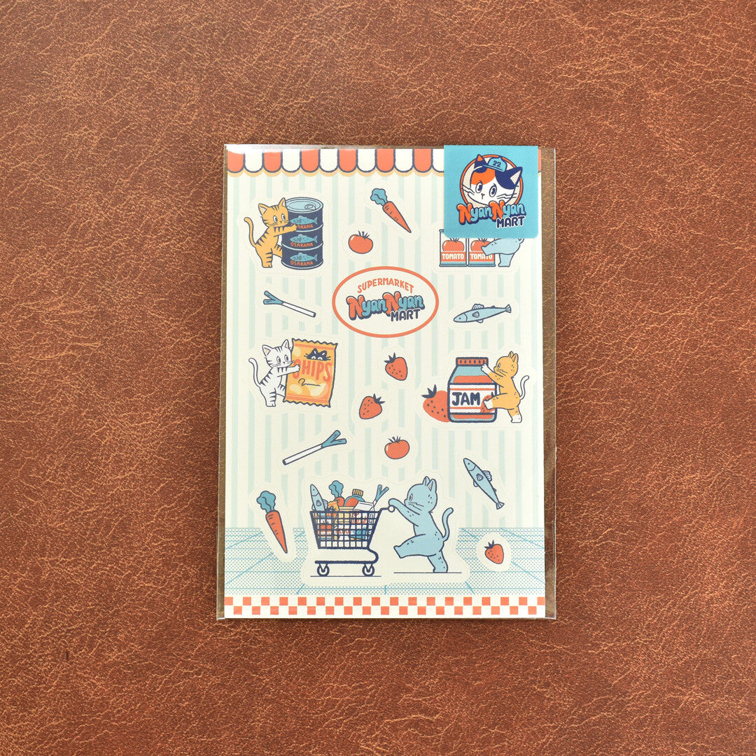 OB1TOY x Papier Platz - Supermarket Series NyanNyan Mart - Sticker Sheet - Customer