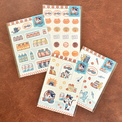 OB1TOY x Papier Platz - Supermarket Series NyanNyan Mart - Sticker Sheet - Customer