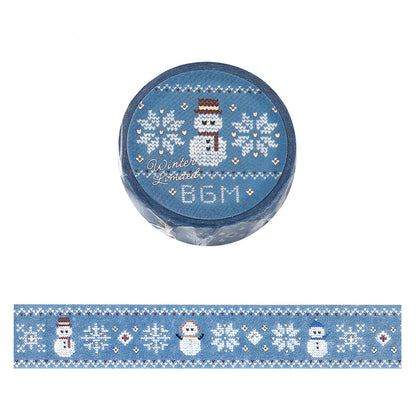 BGM - Winter Limited 15mm Washi Tape - Knitted Snowman
