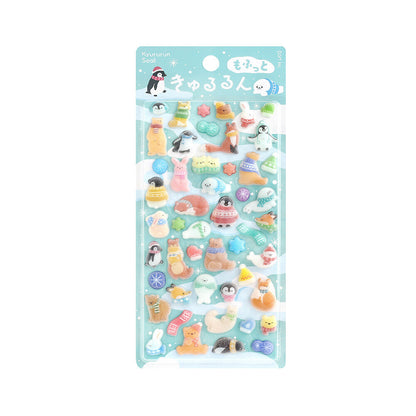 BGM - Christmas Limited Kyururun Stickers - Cute and Fluffy Winter Animals