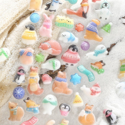 BGM - Christmas Limited Kyururun Stickers - Cute and Fluffy Winter Animals