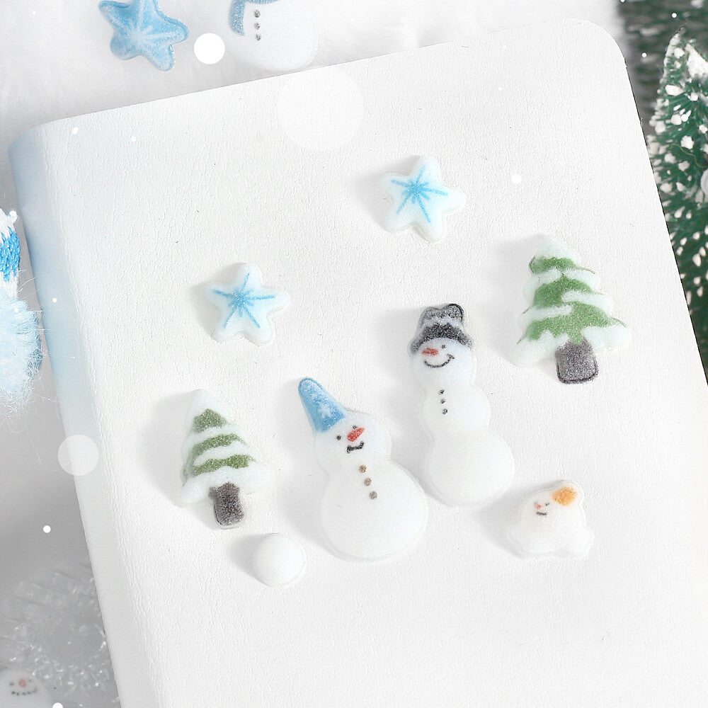 BGM - Christmas Limited Kyururun Stickers - Cute and Fluffy Snowmen