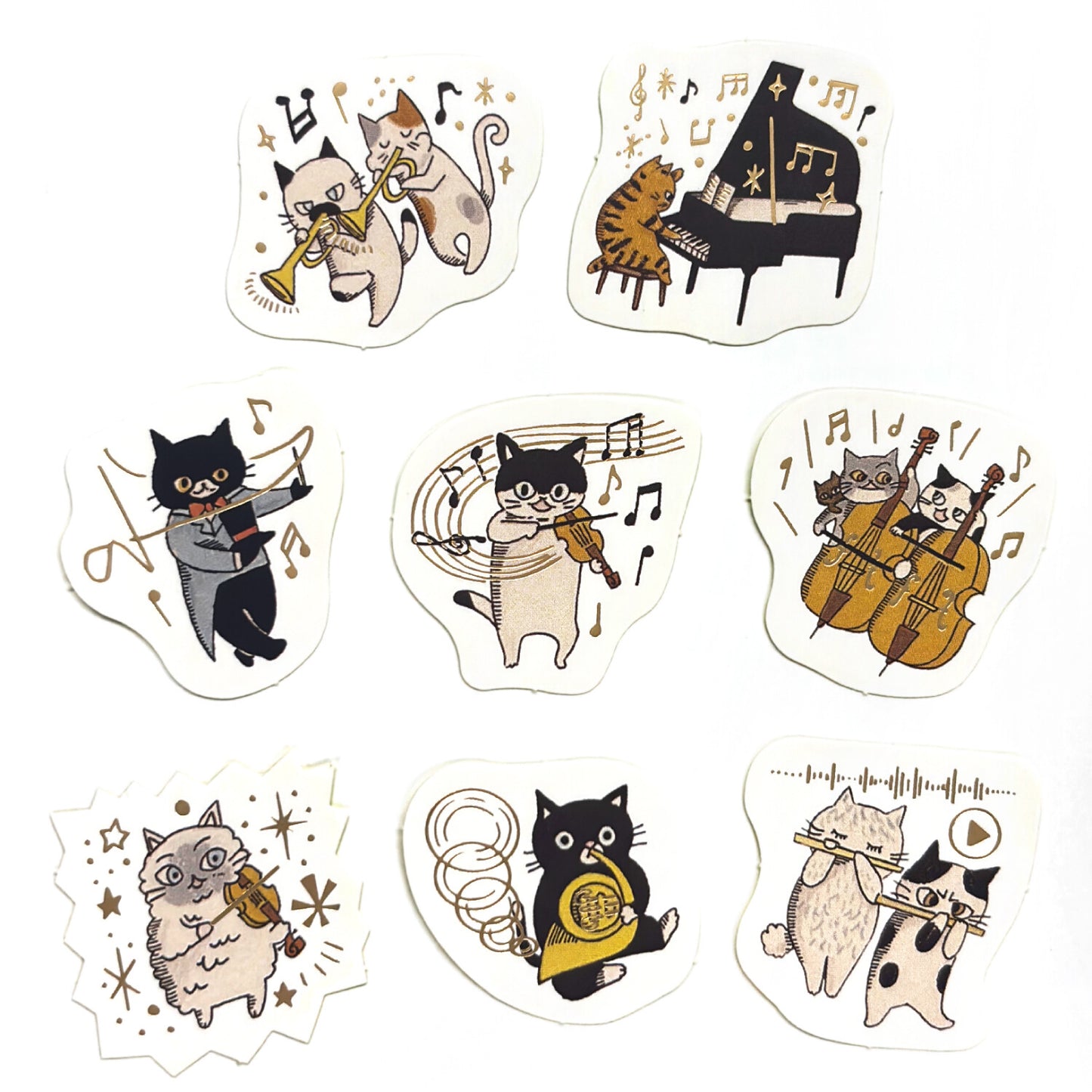 SEAL-DO Shinzi Katoh - Foil-Stamped Flake Stickers - Meowphonic Orchestra