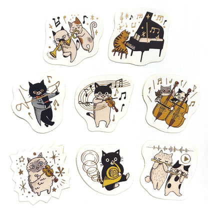SEAL-DO Shinzi Katoh - Foil-Stamped Flake Stickers - Meowphonic Orchestra