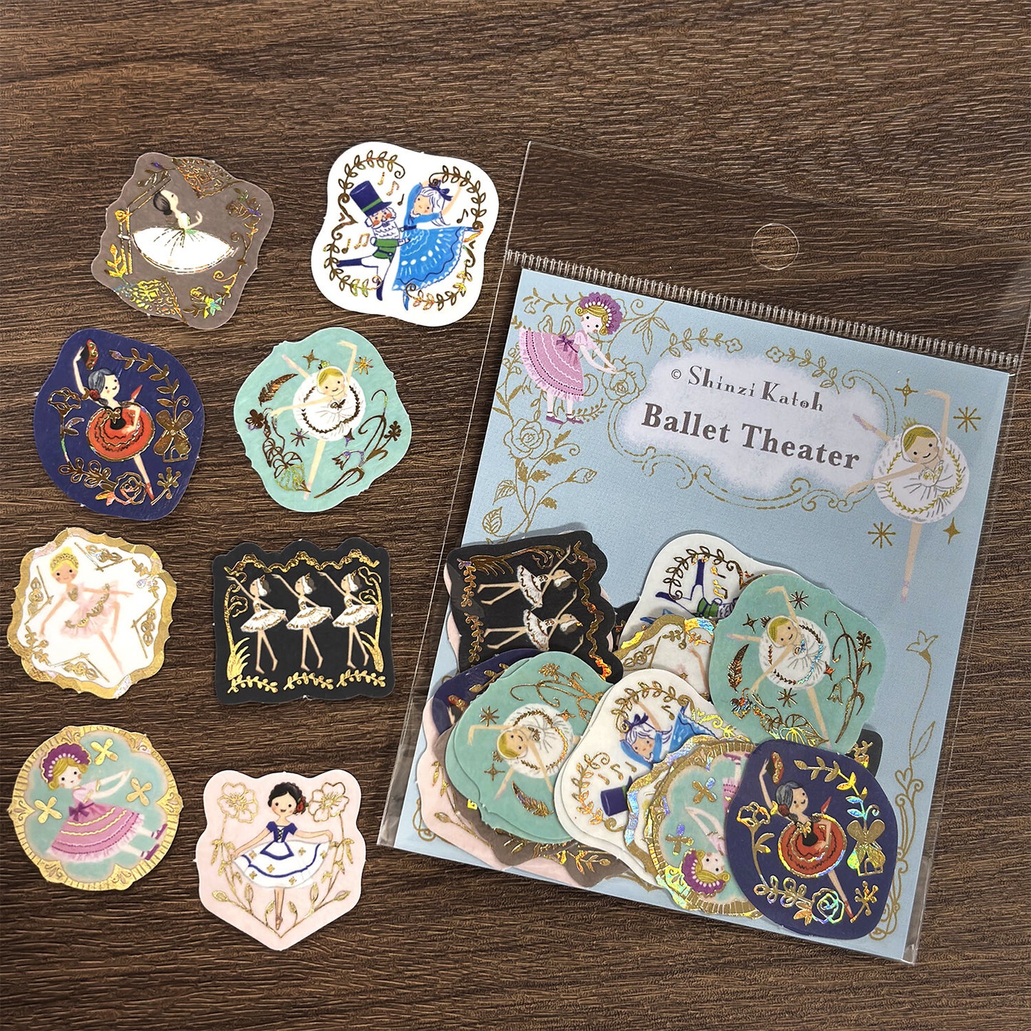 SEAL-DO Shinzi Katoh - Foil-Stamped Flake Stickers - Ballet Theater