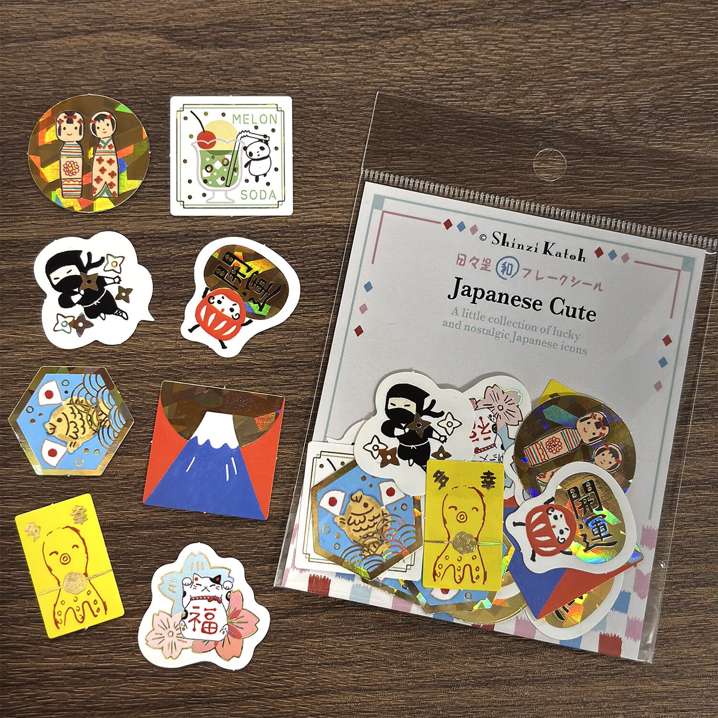 SEAL-DO Shinzi Katoh - Foil-Stamped Flake Stickers - Japanese Cute