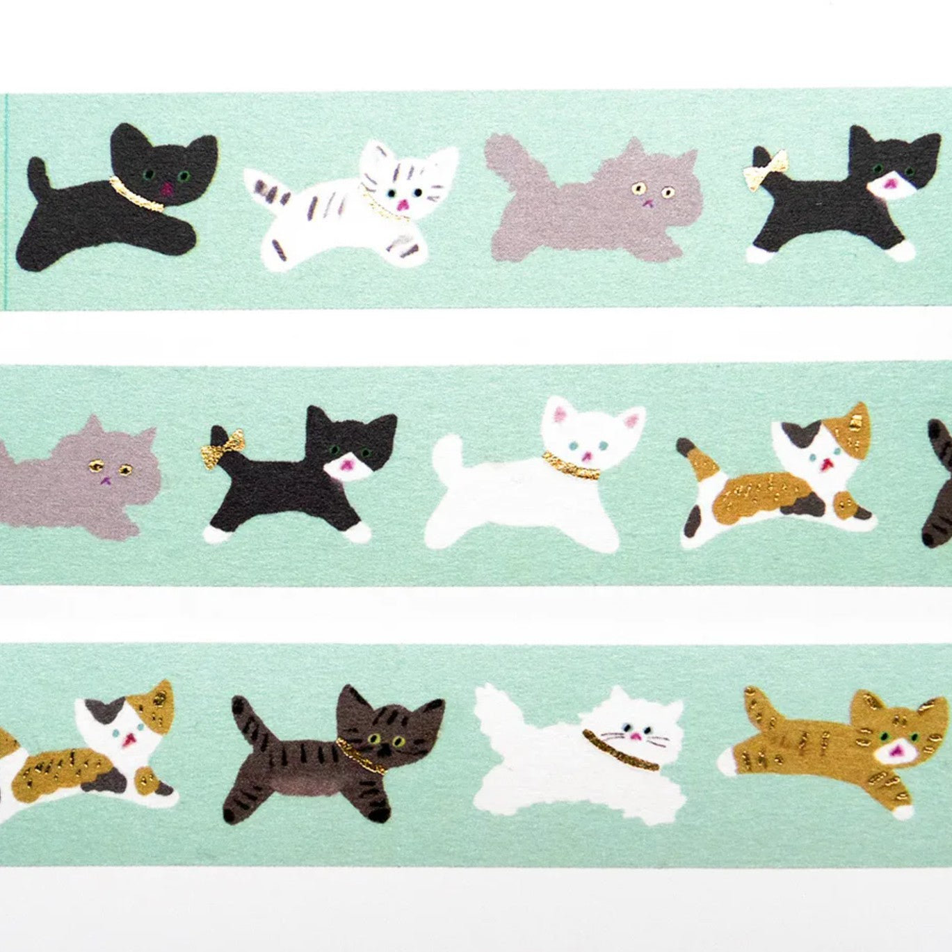 Cozyca - Foil-Stamped Washi Tape - Reiko Tada - Cat Walk