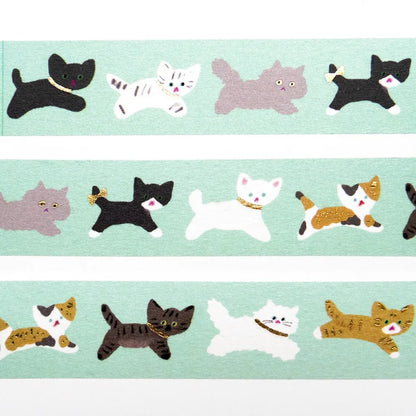 Cozyca - Foil-Stamped Washi Tape - Reiko Tada - Cat Walk