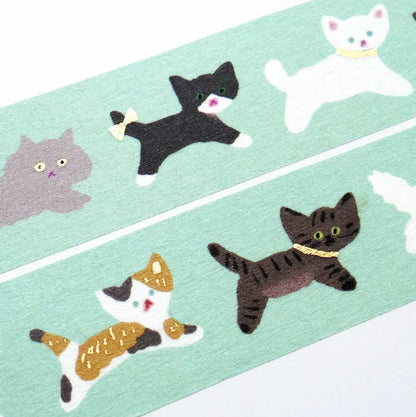 Cozyca - Foil-Stamped Washi Tape - Reiko Tada - Cat Walk