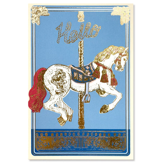 Active Corporation - Foil-Stamped Postcard - Aya Inoue - Carousel Horse