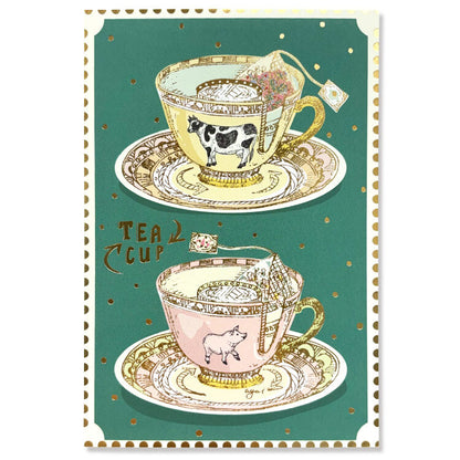 Active Corporation - Foil-Stamped Postcard - Aya Inoue - Teacup Ride