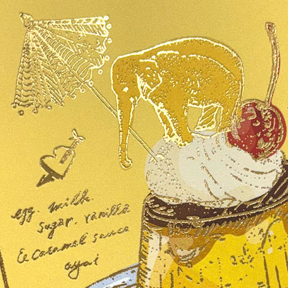 Active Corporation - Foil-Stamped Postcard - Aya Inoue - Caramel Custard