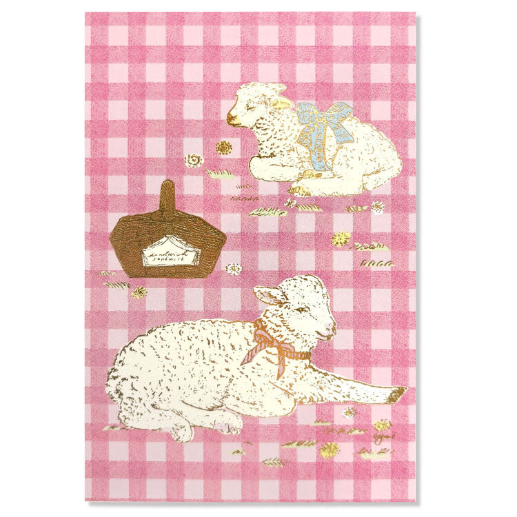 Active Corporation - Foil-Stamped Postcard  - Aya Inoue - Lambs