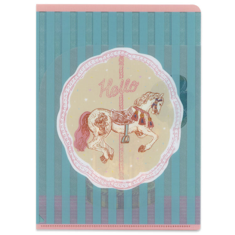 Foil-Stamped A5 Clear Folder - Aya Inoue - Mokuba (Wooden Carousel Horse)