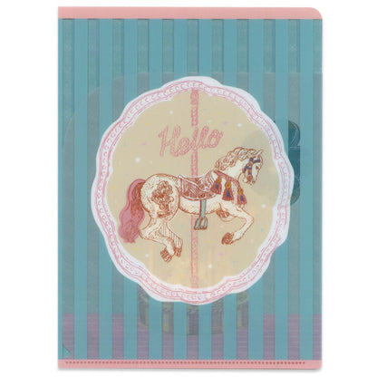 Foil-Stamped A5 Clear Folder - Aya Inoue - Mokuba (Wooden Carousel Horse)
