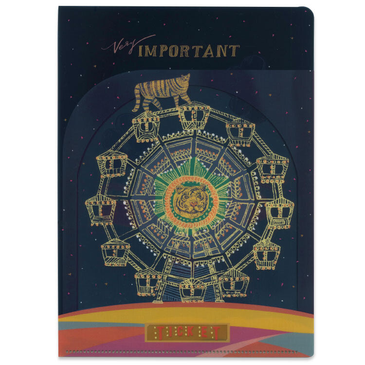 Active Corporation - Foil-Stamped A5 Clear Folder - Aya Inoue - Tiger and Ferris Wheel
