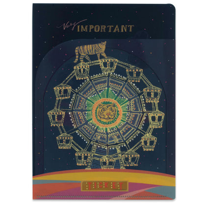 Active Corporation - Foil-Stamped A5 Clear Folder - Aya Inoue - Tiger and Ferris Wheel