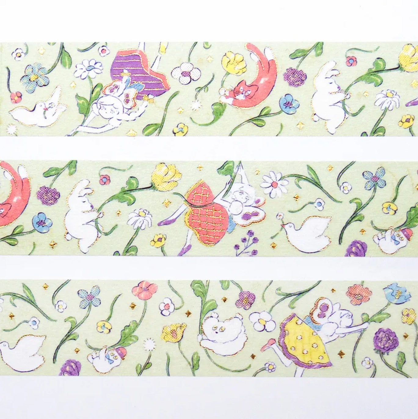 Cozyca - Foil-Stamped Washi Tape - Heisuke Kitazawa - Everyone Riding on the Spring Breeze