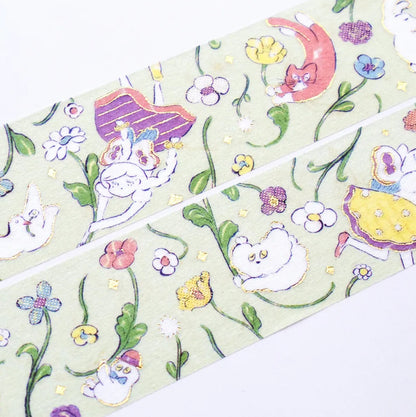 Cozyca - Foil-Stamped Washi Tape - Heisuke Kitazawa - Everyone Riding on the Spring Breeze