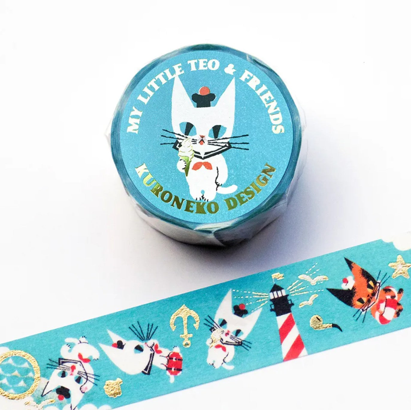 Cozyca - Foil-Stamped Washi Tape - Kuroneko Design - My Little Teo & Friends