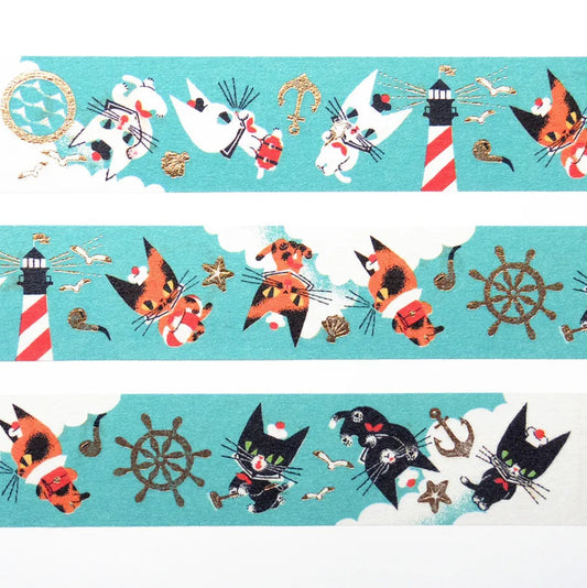 Cozyca - Foil-Stamped Washi Tape - Kuroneko Design - My Little Teo & Friends