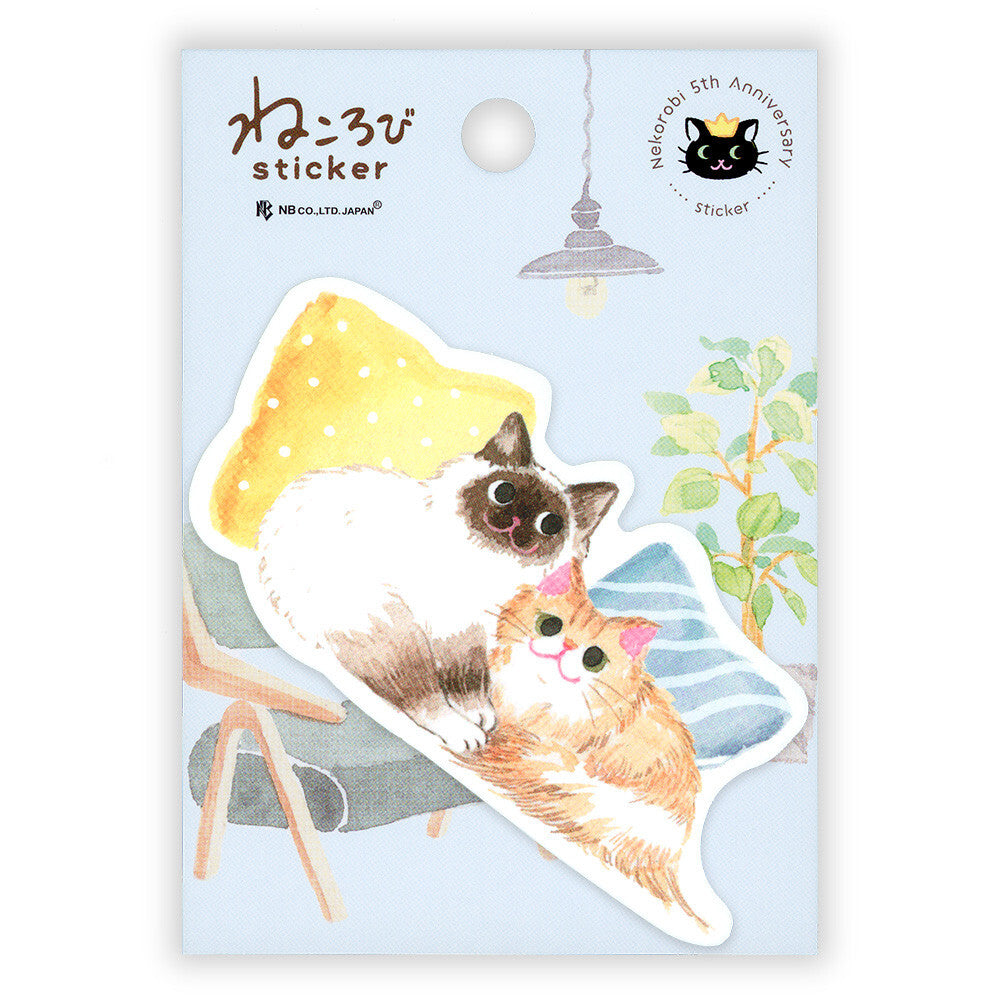 NB Co. Ltd. - Die-Cut Sticker - Nekorobi Cats - Snuggling Together