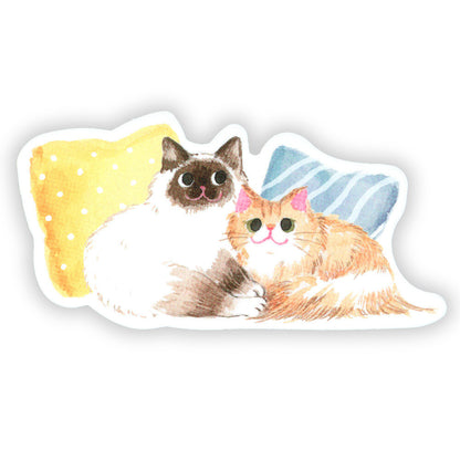 NB Co. Ltd. - Die-Cut Sticker - Nekorobi Cats - Snuggling Together