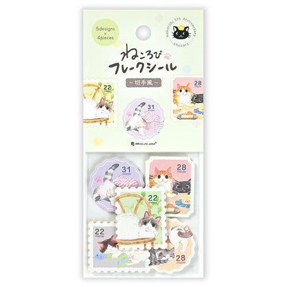 NB Co. Ltd. - Flake Stickers - Nekorobi Stamp-Style Cats