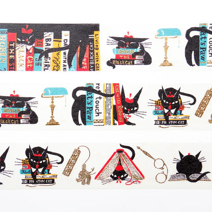 Cozyca - Foil-Stamped Washi Tape - Kuroneko Design - Robin's Bookstore