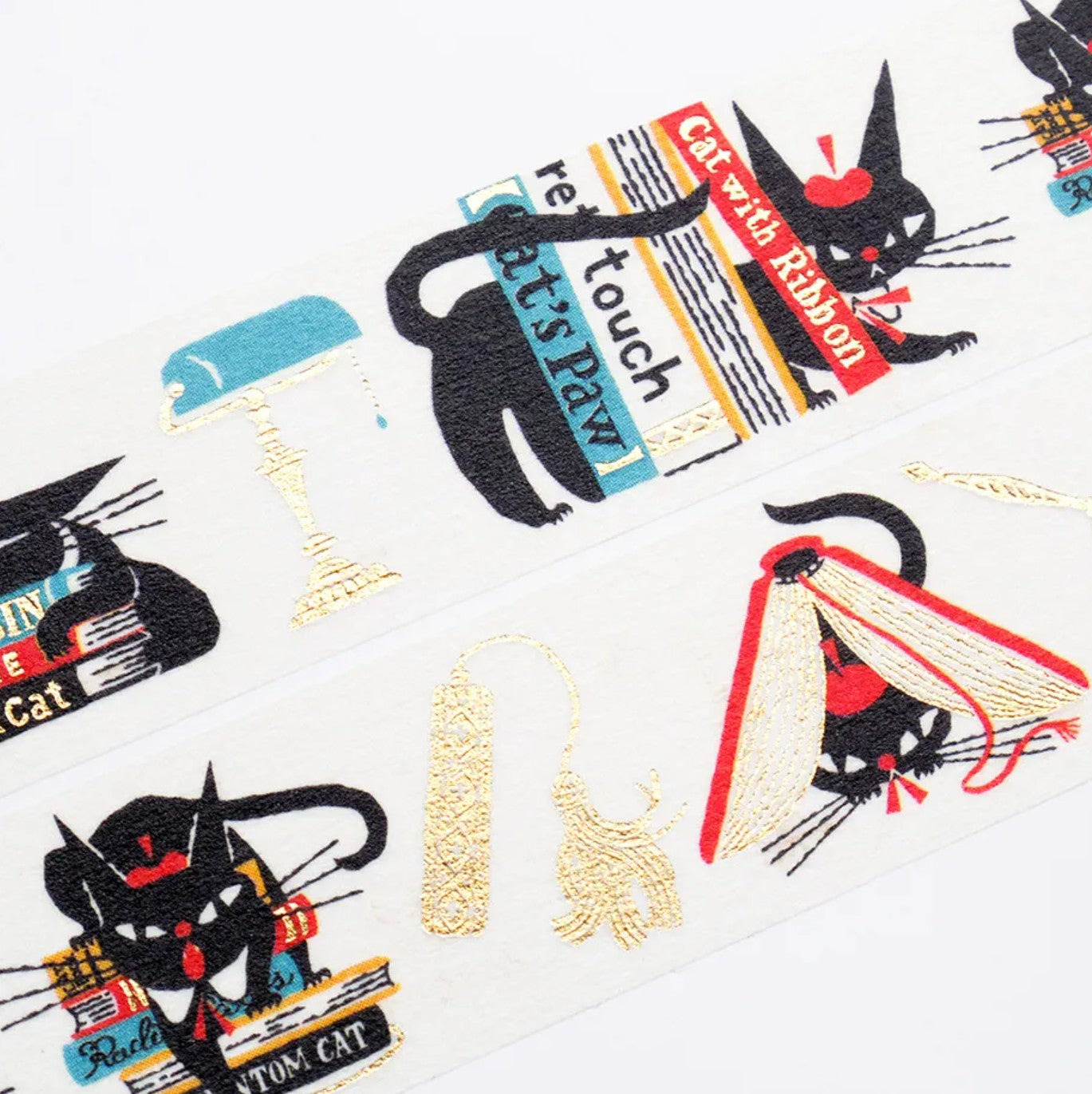 Cozyca - Foil-Stamped Washi Tape - Kuroneko Design - Robin's Bookstore