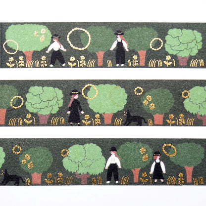Cozyca - Foil-Stamped Washi Tape - Necktie - Green