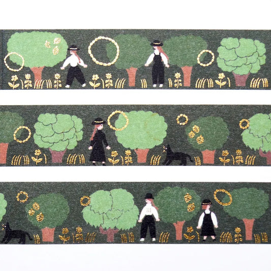 Cozyca - Foil-Stamped Washi Tape - Necktie - Green